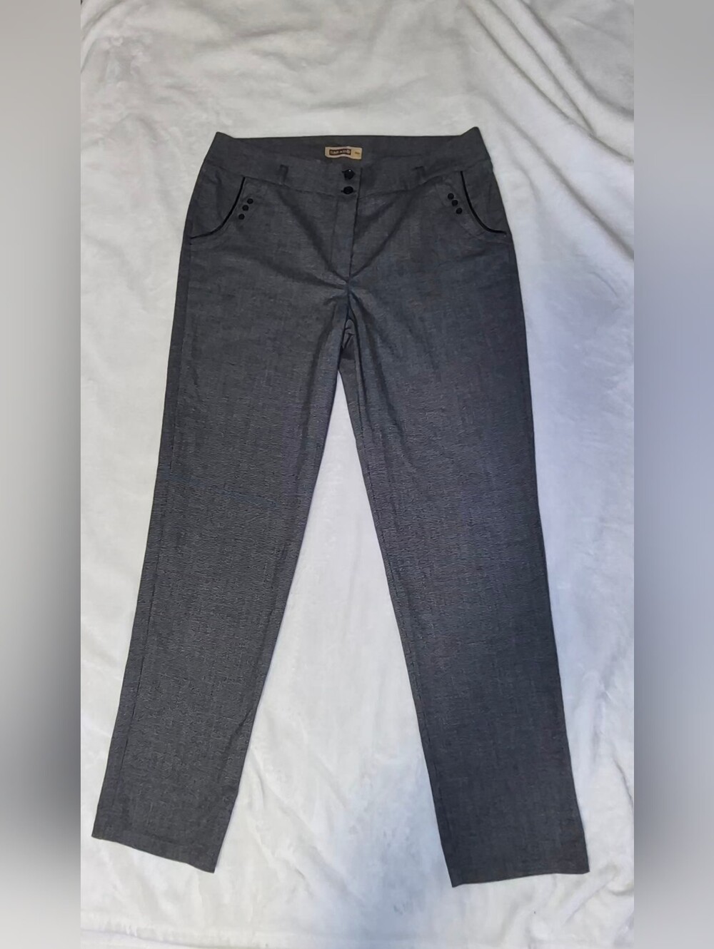 Sara Charcoal Gray Slim Dress Pants